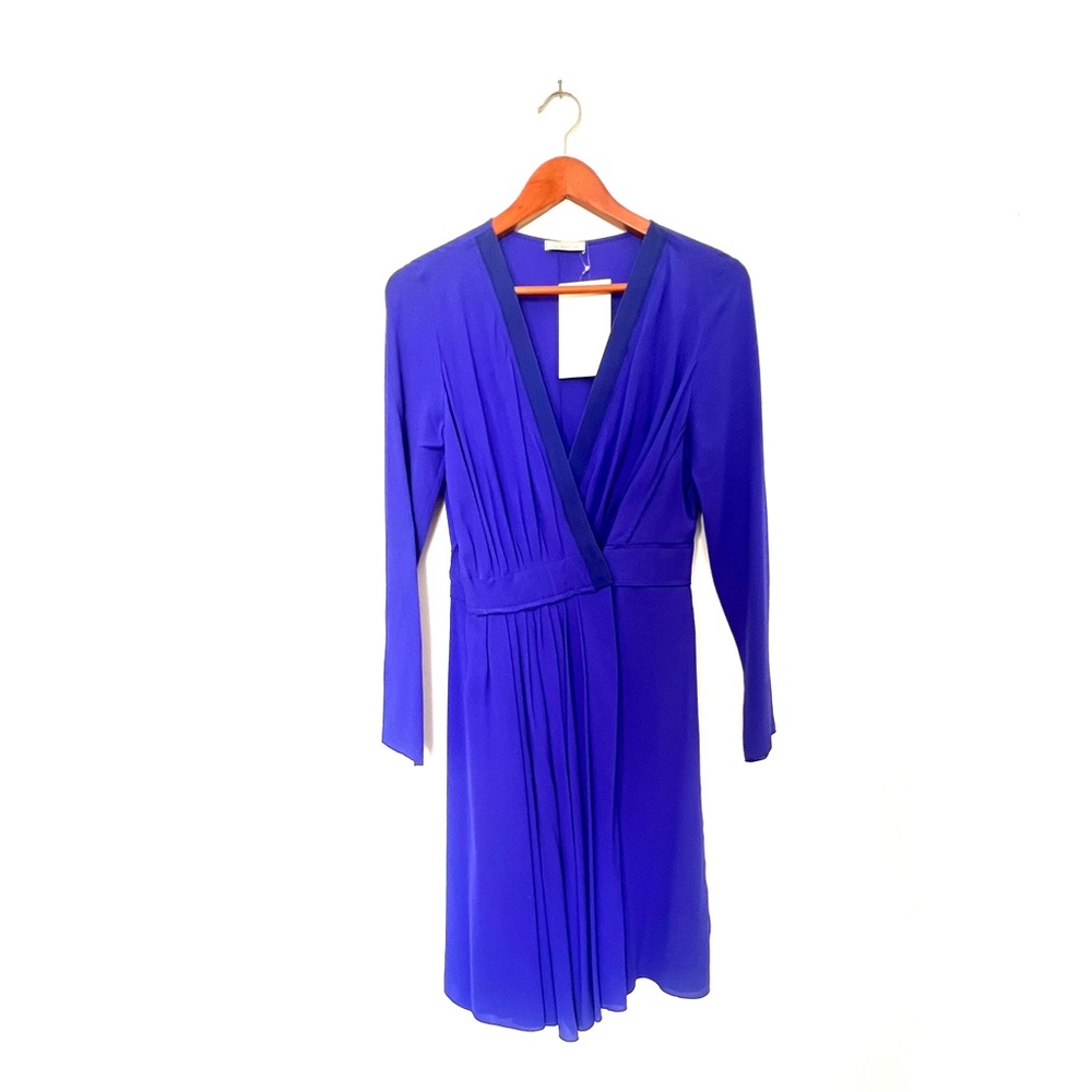 NWT Pleated exquisite purple wrap dress